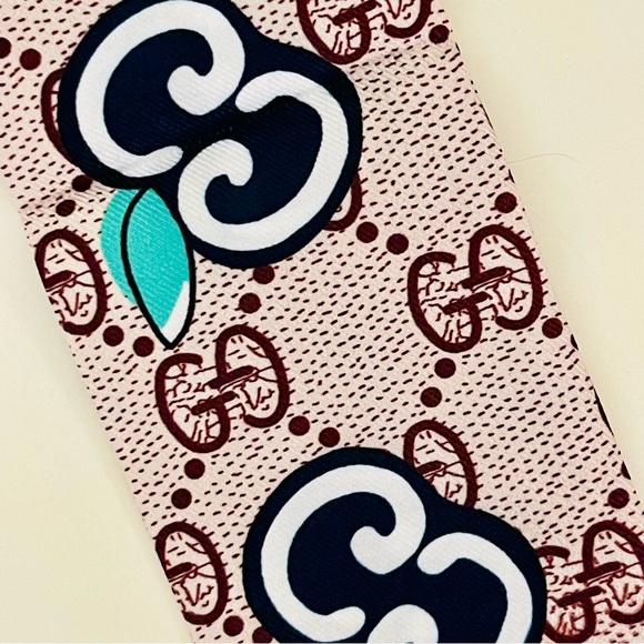 Silk Monogram Narrow Scarf Twilly | New Without Tags - Picture 3 of 4